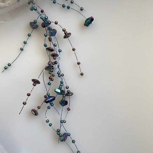 SULLIVANS IRIDESCENT BEADED GARLAND TURQIOUS AND PURPLE ORNAMENTS - Picture 2 of 16